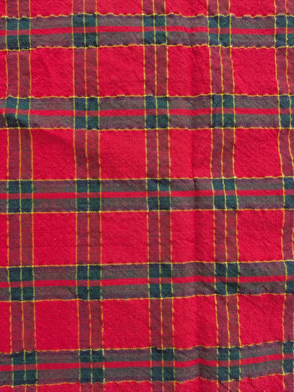 Red Plaid Round Holiday Tablecloth - Home Dining